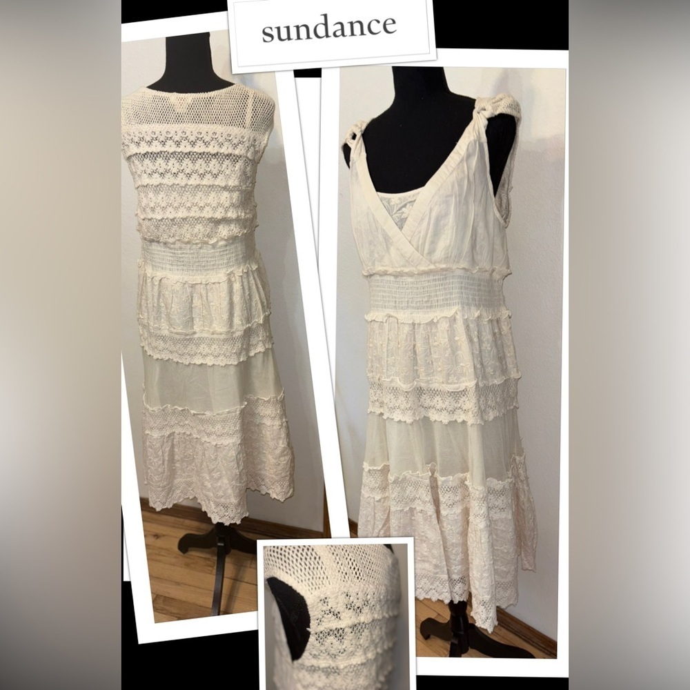 Sundance Cream Lace Midi Dress